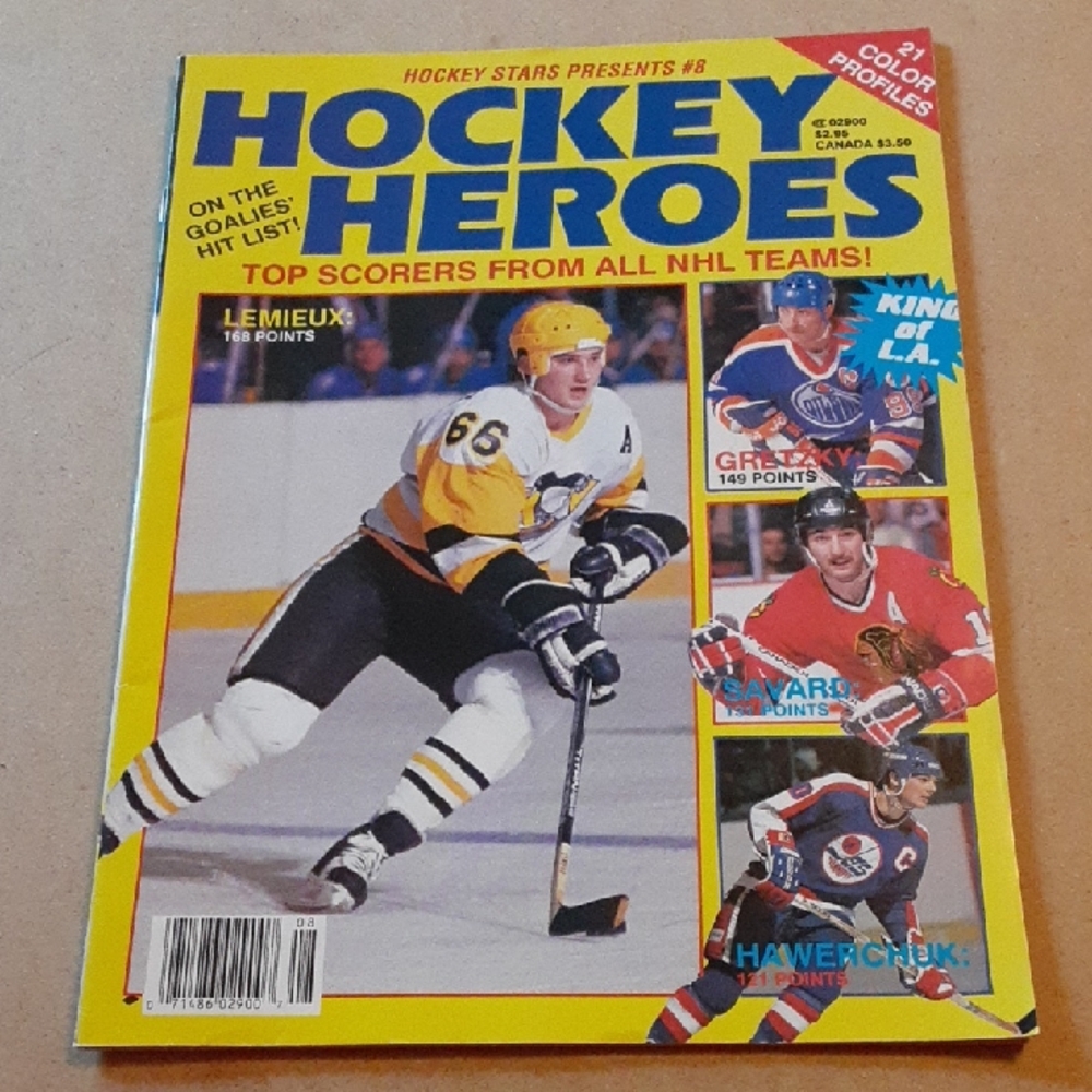 Vintage Hockey Heroes Magazine 1988 - Yellow Cover